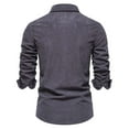 thumbnail image 4 of FAIWAD Mens Corduroy Shirts Long Sleeve Lapel Button Up Shirts Casual Outdoor Dress Shirt, 4 of 4