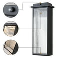 thumbnail image 2 of C Cattleya 20in. Matte Black Dusk to Dawn LED Outdoor Wall Lantern Sconces with Ripple Tempered Glass(2-Pack), 2 of 7