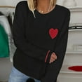 thumbnail image 2 of yillto Womens Valentine's Day Sweaters Heart Printed Knit Long Sleeve Tops Round Neck Pullover Sweater Clothes, 2 of 6