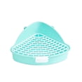 thumbnail image 1 of Triangle Rabbit Litter Box, Corner Mounted Toilet For Hamsters And Chinchillas, 2Tier Potty With Cage Hooks, Blue, 1 of 5