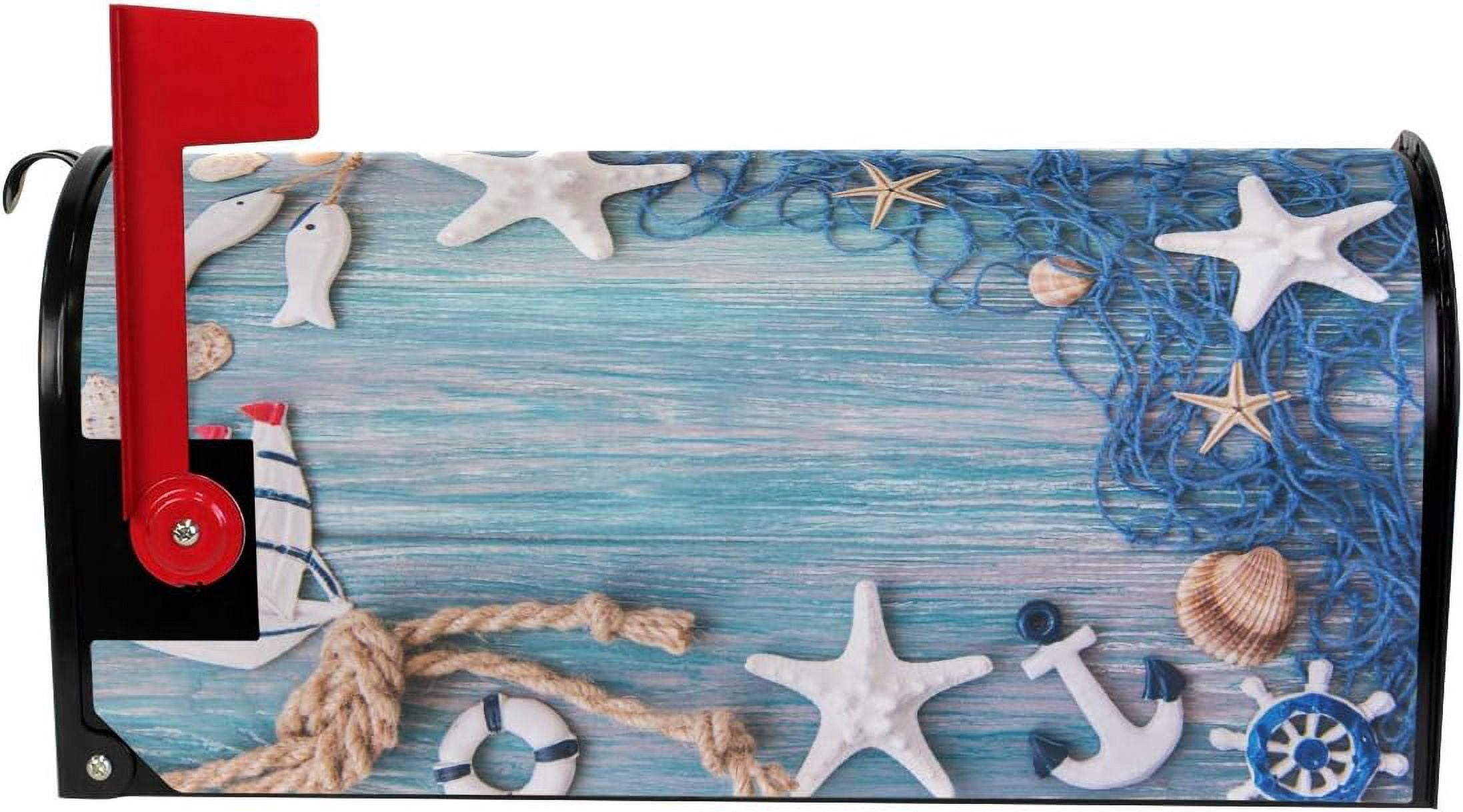 Lingtoolator al Summer Beach Magnetic Mailbox Cover MailWraps Garden Yard Home Decor for Outside Standard Size-18"x 20.8"