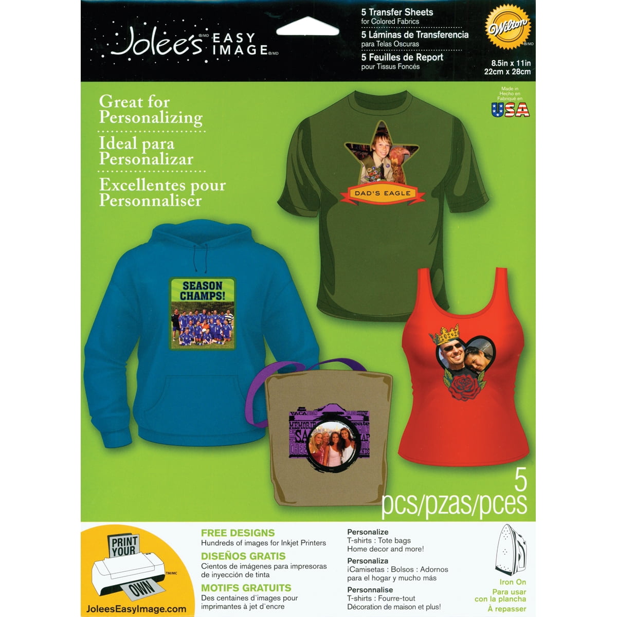 Jolee S Easy Image Transfer Sheets 8 5 X11 5 Pkg For Dark Fabrics Walmart Com Walmart Com