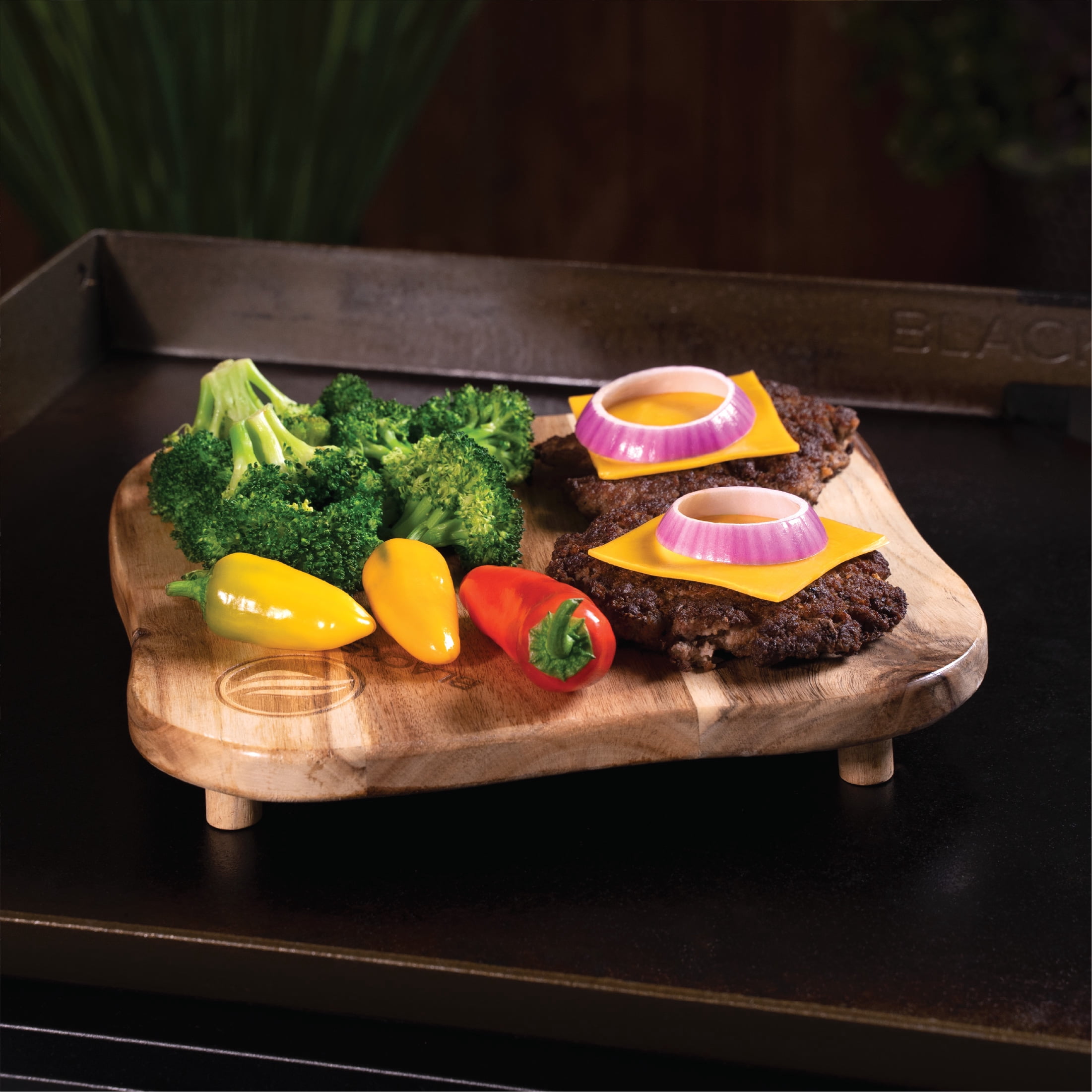 Blackstone Acacia Wood Cutting Board for Use Directly on Griddle Top