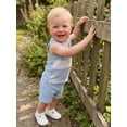 thumbnail image 3 of Argulvti Toddler Boy Summer Clothes Contrast Color Stripe Sleeveless Tank Tops and Shorts 2 Piece Set, 3 of 8