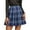A Blue, variant on Plaid Skirt for Women Spring Fall Pleated Mini Skirt High Waist Stretchy Soft A Line Tartan Skirt Relaxed Fit Casual Black XL