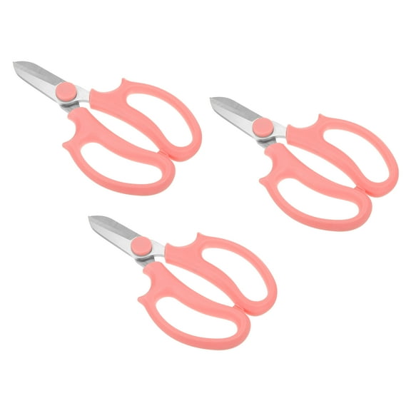 Uxcell Garden Scissors Floral Shears Floral Scissor Gardening Pruning Shears Pink 3 Pcs