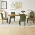 thumbnail image 3 of VECELO Upholstered Dining Chairs, Modern PU Leather High Back Chair with Wood Legs for Kitchen, Living Room, Set of 4, Dark Green, 3 of 10
