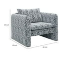 thumbnail image 5 of Accent Chair, Geometric Pattern Cushioned Seat, Arms, White Black, 5 of 5