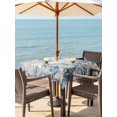 thumbnail image 2 of Outdoor Tablecloth with Umbrella Hole & Zipper, Blue Jellyfish Coastal Square Tablecloth 54x54 Inch, Beach Starfish Nautical Coral Vintage Patio Table Cover Waterproof Table Cloth for Picnic/Party, 2 of 7