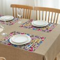 thumbnail image 3 of Pioneer Flower Floral Print Pattern Summer Placemats Table Placemats Set Of 4-Linen Kitchen Washable Placemats Table Mats 12x18 Inch Non-Slip Heat Resistant, 3 of 6