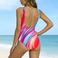 thumbnail image 4 of FAHXNVB Women's One Piece Swimsuit Graphic Print Backless Scoop Neck High Cut Bathing Suit Casual Fashion Surfing Padded Swimwear, 4 of 5