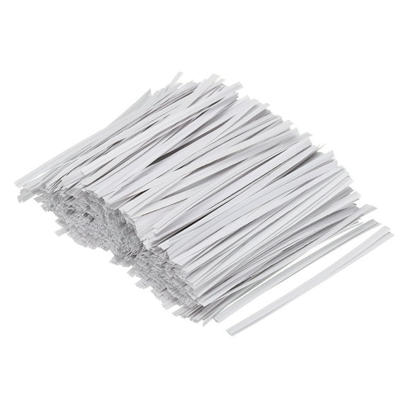 Uxcell Twist Ties 4" Paper Closure Tie for Party Bags Crafts White 500 Pack