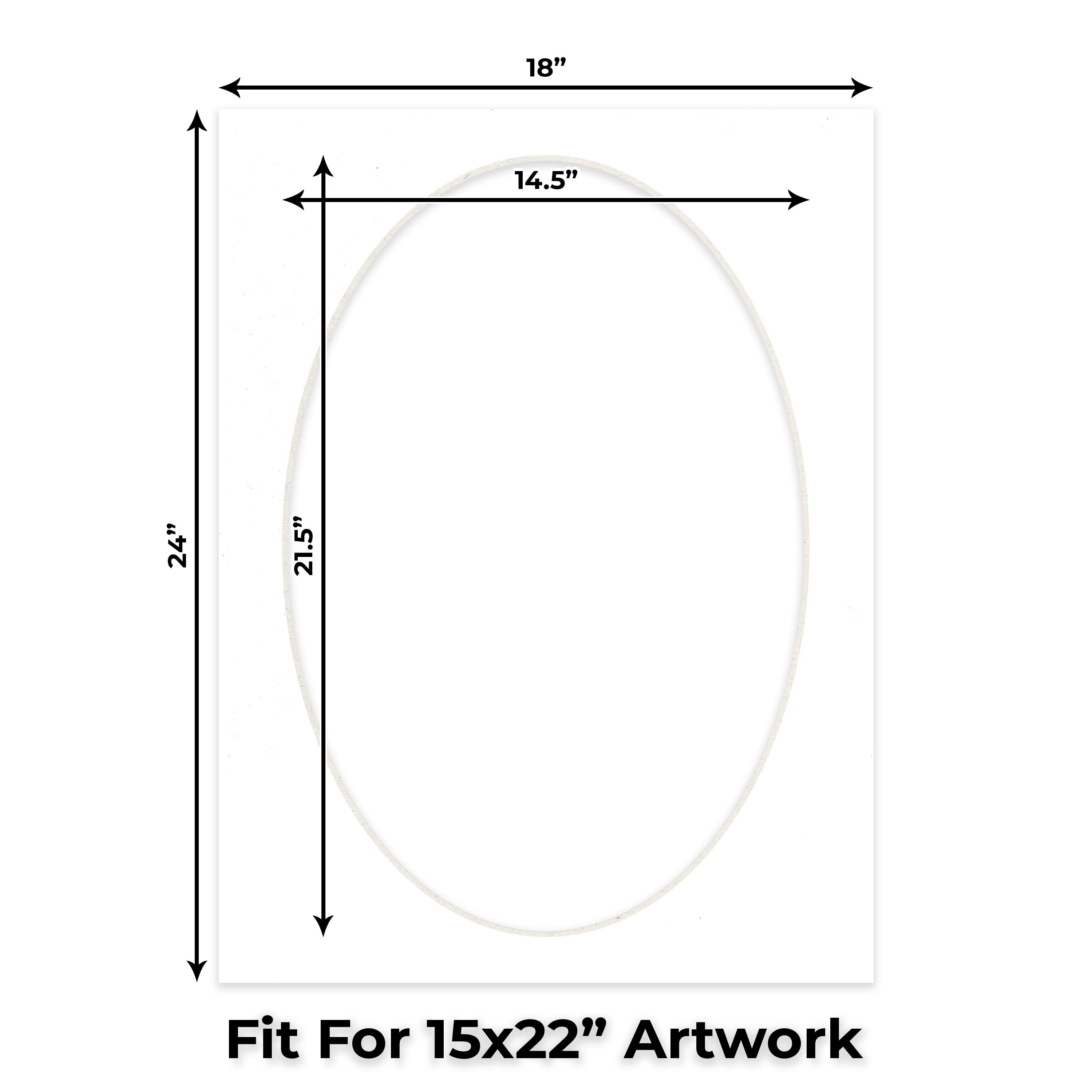 Golf Ball Texture Picture Frame Mat for 18x24 Frames - Oval Opening for 15x22 Photos - 10 Mats