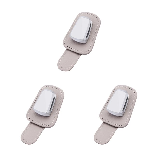 Riwesomey Soporte para gafas de coche, colgador de gafas de cuero con Clip, creativo con abrazadera para tarjeta de billete, fabricación Type2 NO2