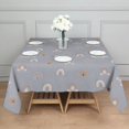 thumbnail image 3 of Blue Boho Bohemia Rainbow Hearts Pattern Square Tablecloth,Waterproof Square Table Cover,Wipeable Spillproof Washable Table Cover for Home Kitchen Party Decor 52"x52"(132x132cm), 3 of 6
