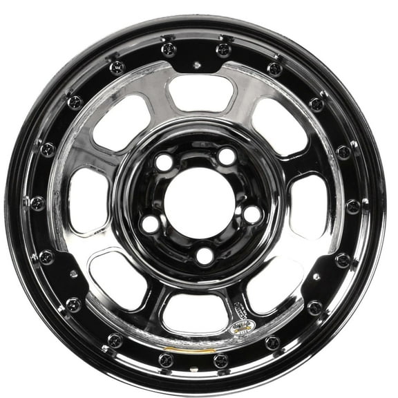 Bassett 58DC2ILK 15x8, 5 on 4.75 Black D-Hole Beadlock IMCA, 2 BS