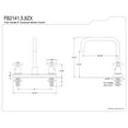 thumbnail image 5 of Kingston FB2141ZX Millennium Two-Handle 2-Hole 8" Centerset Kitchen Faucet in Polished Chrome, 5 of 7