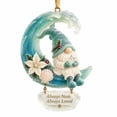 thumbnail image 2 of Clearance! Coastal Gnome Wave Moon Acrylic Christmas Ornament, Hanging Christmas Decorations Outdoor Indoor, Nautical Seashell Poinsettia Xmas Keepsake Gift for Christmas Tree & Wreath Holiday Decor, 2 of 8