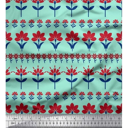 Soimoi Rayon Fabric Leaves & Floral Clip Art Print Sewing Fabric Yard 56 Inch Wide Soimoi Rayon Fabric Leaves & Floral Clip Art Print Sewing Fabric Yard 56 Inch Wide