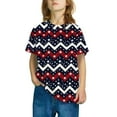 thumbnail image 2 of FamilyThread Kids America Flag 4th of July Shirt Toddler Kids Boys Girls Patriotic USA Shirt, Red White and Blue Tee Top, 2 of 4