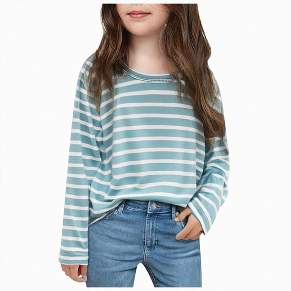 Ccpelsie Little/Big Girls Long Sleeve T-Shirts Active Clothes Toddler Kids Tees for Fall Winter Wear Green,1-2 Years