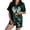 Z3-Dark Green, variant on MuXiKeJi Clothes Women Halloween Pajama Set Ghost Pumpkin Print Short Sleeve Button Top Shorts 2 Piece Loungewear Sleepwear,Women Halloween Night Gown