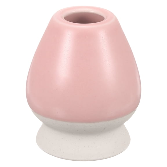 Uxcell Ceramic Chasen Stand 70mm Matcha Whisk Holder Teas Set Whisks Stand Traditional Matcha Tea Chasen Holder Tea Set Accessories for Tea Tasting, Beige/Pink