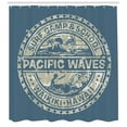 thumbnail image 3 of Ambesonne Holiday Shower Curtain, Pacific Waves Surf Camp, 69"Wx70"L, Khaki Slate Blue, 3 of 3