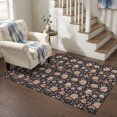 thumbnail image 3 of Area Rugs 3'x5', Paisley Botanical Carpet Runner Indoor Outdoor Rugs Home Decor Aesthetic, Vintage Blossom Foliage Black Non Slip Mats Washable Accent Rug for Living Room Bedroom, 3 of 8