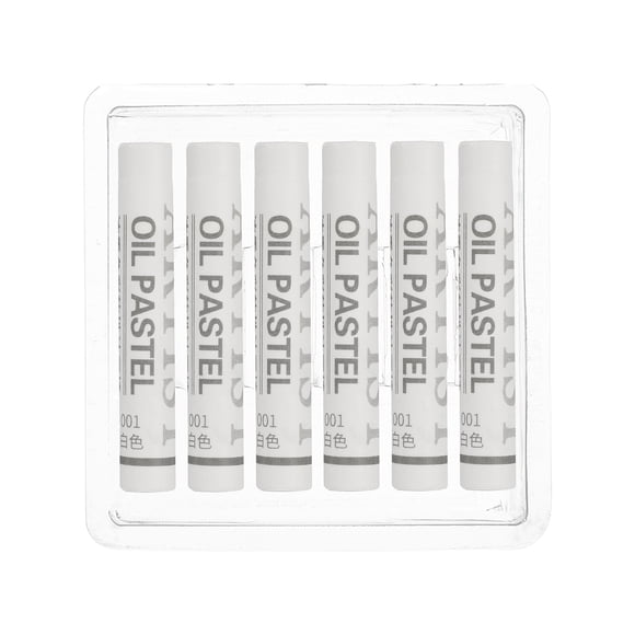 Uxcell Pasteles de Aceite Blancos, 6Pcs Crayones de Aceite Suaves, Suministros de Arte para Pintura, Dibujo, Mezcla, Graffiti para Principiantes y Artistas