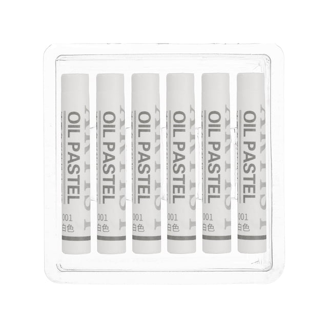 Uxcell Pasteles de Aceite Blancos, 6Pcs Crayones de Aceite Suaves, Suministros de Arte para Pintura, Dibujo, Mezcla, Graffiti para Principiantes y Artistas