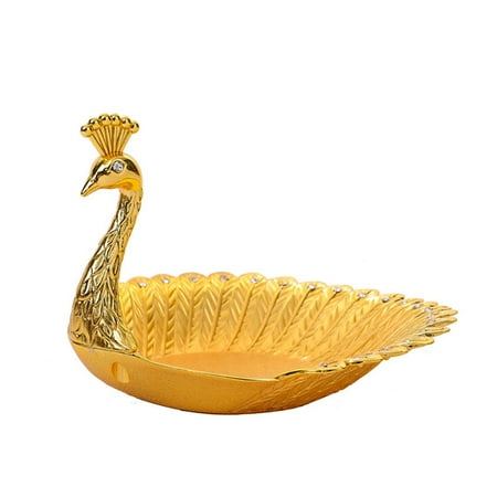 

ZUARFY Peacock Shape Fruit Plate Luxury Delicate Bird Dried Dish Snack Tray Nut Bowl Table Home Decoration