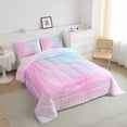 thumbnail image 3 of Castle Fairy Abstract Gradient Watercolor Twin Comforter Sets,Ombre Stripes Bedding Set, 3 of 8