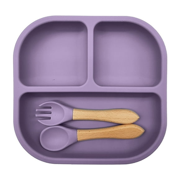 Durable Silicone Divided Tableware Set for Dining Table with Utensil Holder and Serving Tray - Multifunction Kitchen Dish for Meals and Home Use
