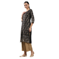 thumbnail image 2 of Biba Rangriti Indian Ethnic Straight Kurta (Festive Essentials 20822), Black, Size 34, 2 of 5