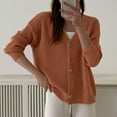 thumbnail image 6 of Women's Sweaters Under $10 Cardigan Lightweight Fashion Button Long Sleeve Ladies Casual Loose Outing Sweater Coat, 6 of 7