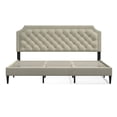 thumbnail image 3 of Curta Upholstered Platform Bed Frame / Clipped Nailhead Trim with Button Tufting / Mattress Foundation / No Box Spring Needed / Easy Assembly, Beige, King, 3 of 6