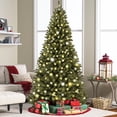 thumbnail image 1 of 7.5' Ft Prelit Premium Spruce Hinged Artificial Christmas Tree W/ 550 Clear Lights And Stand, 1 of 6