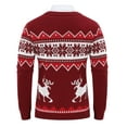thumbnail image 2 of Yesfashion Men's Christmas Sweaters Holiday Reindeer Snowflakes V Neck Jumpers, 2 of 9