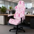 thumbnail image 5 of FUIALDOLG Pink Bunny Chair Cover with Armrest Pad Gaming Chair Covers Happy Easter Day Theme Dust Proof Furniture Protector Covers Universal Fit for Computer High Back Chairs, 5 of 9