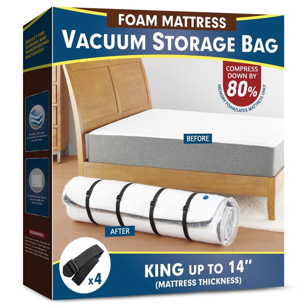 Meersburg Bolsa de colchón al vacío para espuma viscoelástica y látex, sellada para fácil movimiento, transporte y almacenamiento (King/California King)