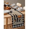 thumbnail image 6 of Ldtrchee Fall Home Table Runner 36 Inches, Black White Plaid Pumpkins Owl Thanksgiving Bed Runner Dresser Scarves Tabletop for Indoor Outdoor Parties/Ceremony/Banquet, 13"x 36", 6 of 8