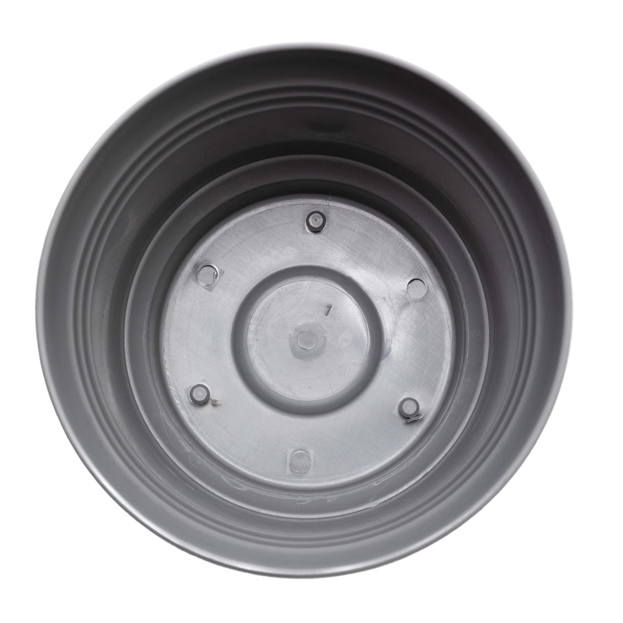 Bloem Saturn 12" Round Plastic Planter - Indoor/Outdoor, Snap-in Saucer & Drainage Holes, Charcoal