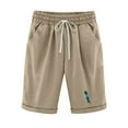 thumbnail image 2 of Women's Pants Womens Fashionable Feather Printed Capris Drawstring Shorts Khaki Xl, 2 of 6
