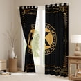 thumbnail image 3 of Manfei Monogrammed K Black Out Curtains for Kid, Hippie Western Aztec Curtains Pack of 2 (42x63 Each), Geometric Stripes Bedroom Curtains, Window Curtains Bedroom Decor, 3 of 6
