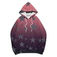 thumbnail image 5 of Sweatshirt for Women Long Sleeve Hooded Gradient Star Printed Casual Blouse Sweatshirts Wine L, 5 of 5
