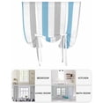 thumbnail image 6 of Blue Grey Striped Tie Up Curtains for Window, Thermal Insulated Balloon Shade Adjustable Rod Pocket Curtains Valance Panels for Kitchen Bathroom Cafe 42 x 63 Geometric Vertical Stripes Minimalist, 6 of 6