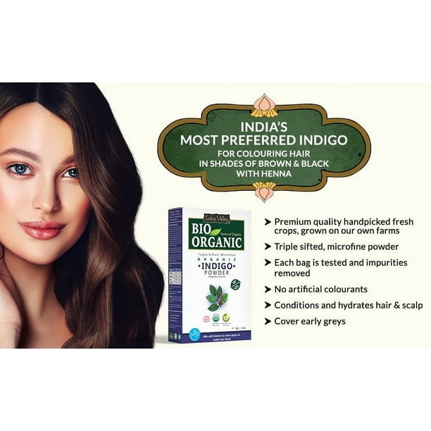 Indus Valley Bio Organic 100% Herbal Indigo Powder for Natural Indus Valley Bio Organic 100% Herbal Indigo Powder for Natural