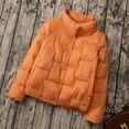 thumbnail image 2 of Dasayo Orange Women Coats Quilted Windbreaker Barn Buttons Ski Collared Coats Womens Jackets Trendy S, 2 of 9