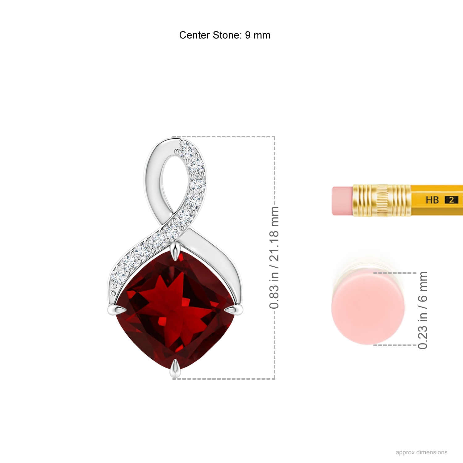 Angara Natural Spessartite Garnet Solitaire Pendant Necklace for Women,  Girls in Sterling Silver (Grade-A 6mm) Jewelry Gift for Her Birthd並行輸入  レディースアクセサリー